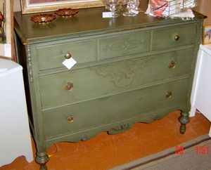 Antique Green Dresser Vignette